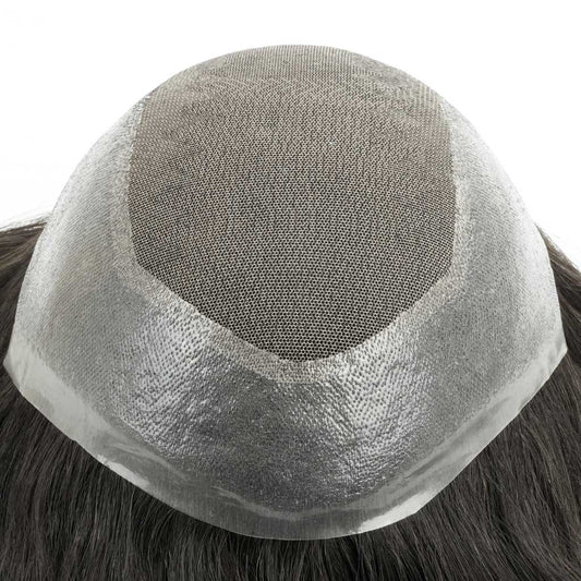 PHE - NAUS French Lace Men's Hair System Toupee With a Wider PU Perimeter - Pro Hair Edit