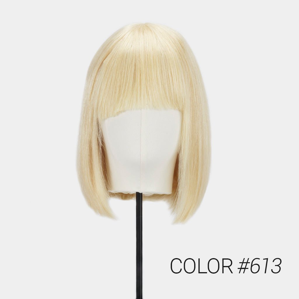 LXM - O Black Blonde Bob Wig With Bangs - Pro Hair Edit