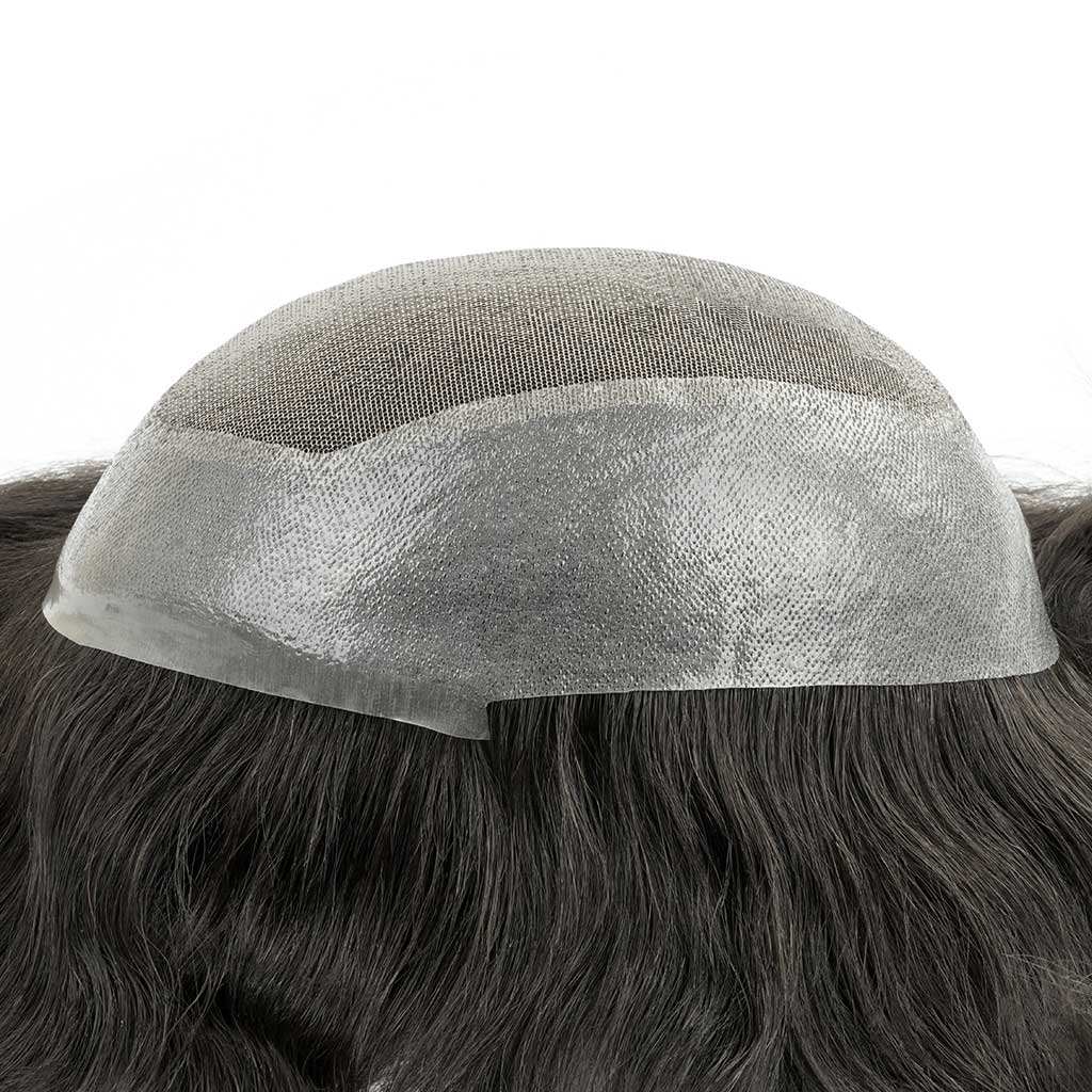 PHE - NAUS French Lace Men's Hair System Toupee With a Wider PU Perimeter - Pro Hair Edit