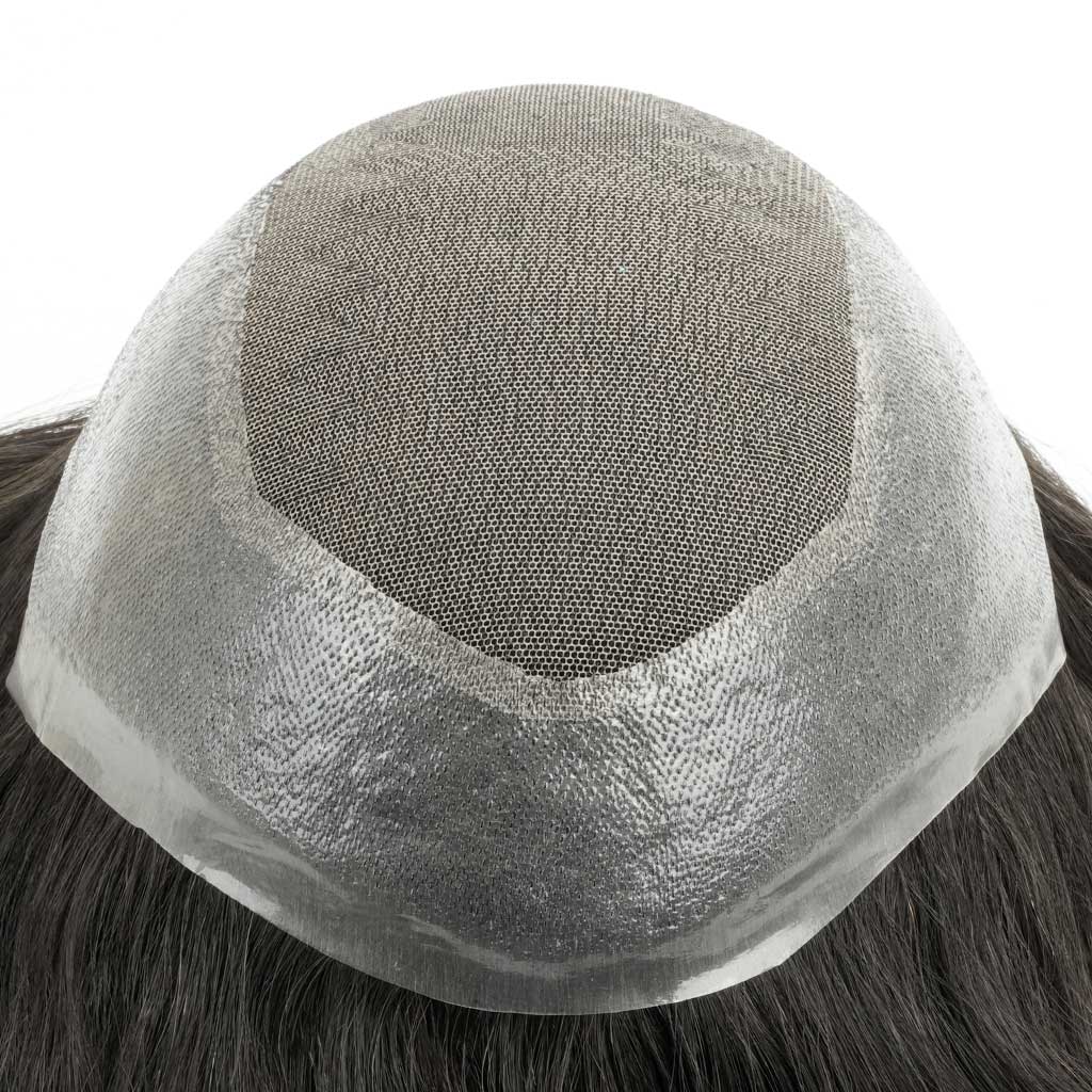 PHE - NAUS French Lace Men's Hair System Toupee With a Wider PU Perimeter - Pro Hair Edit