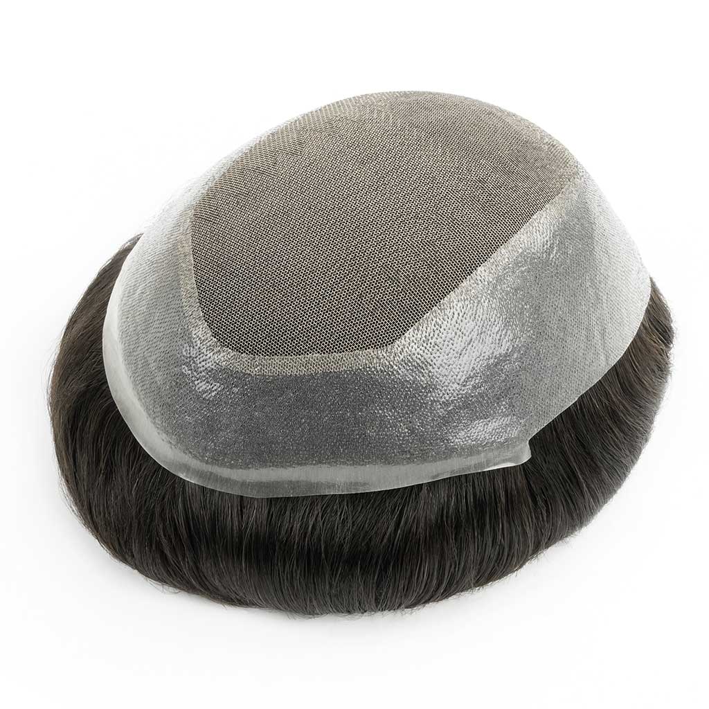 PHE - NAUS French Lace Men's Hair System Toupee With a Wider PU Perimeter - Pro Hair Edit